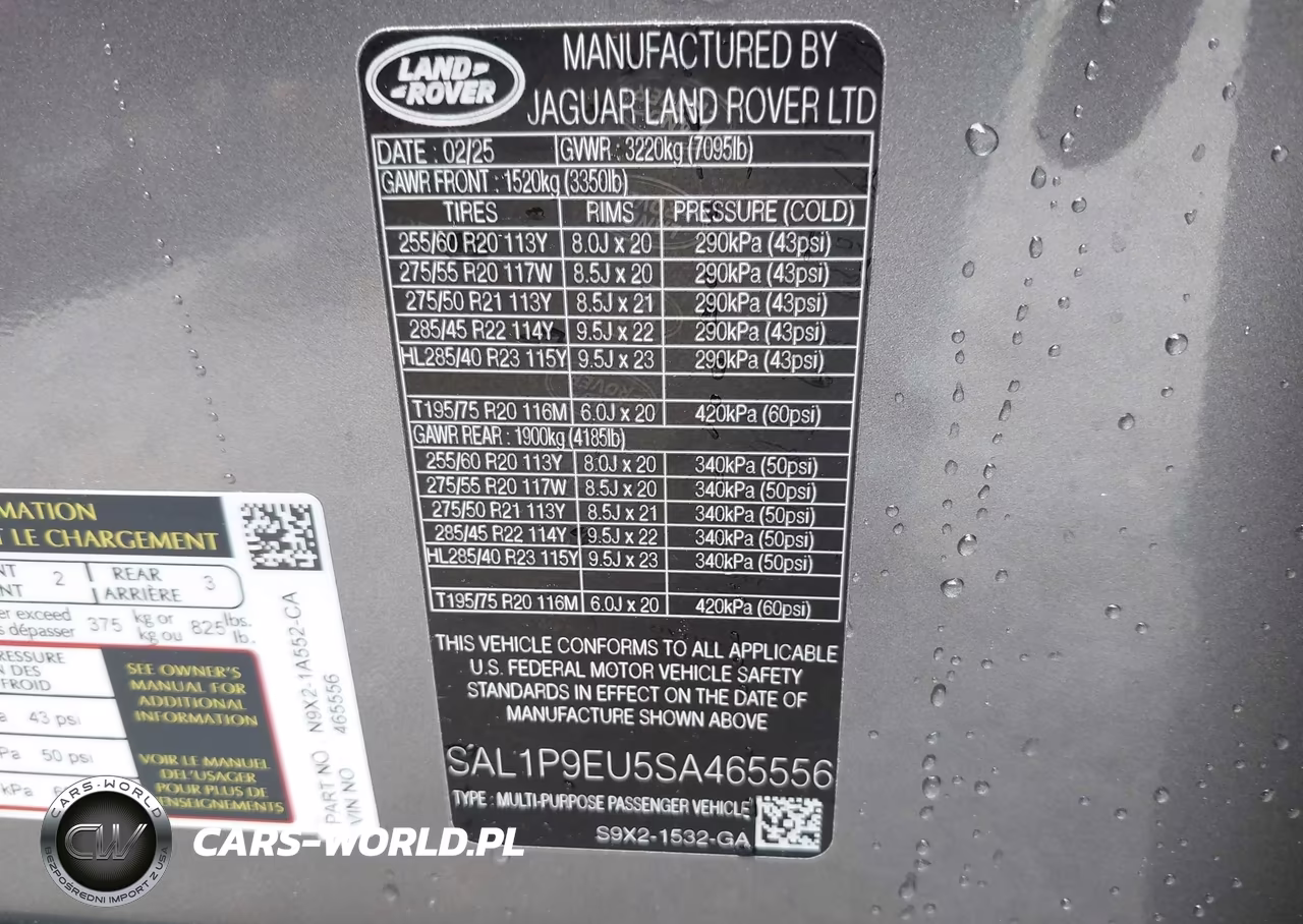 2025 Land Rover Range Rover Sport P360 Se VIN:SAL1P9EU5SA465556 - 9