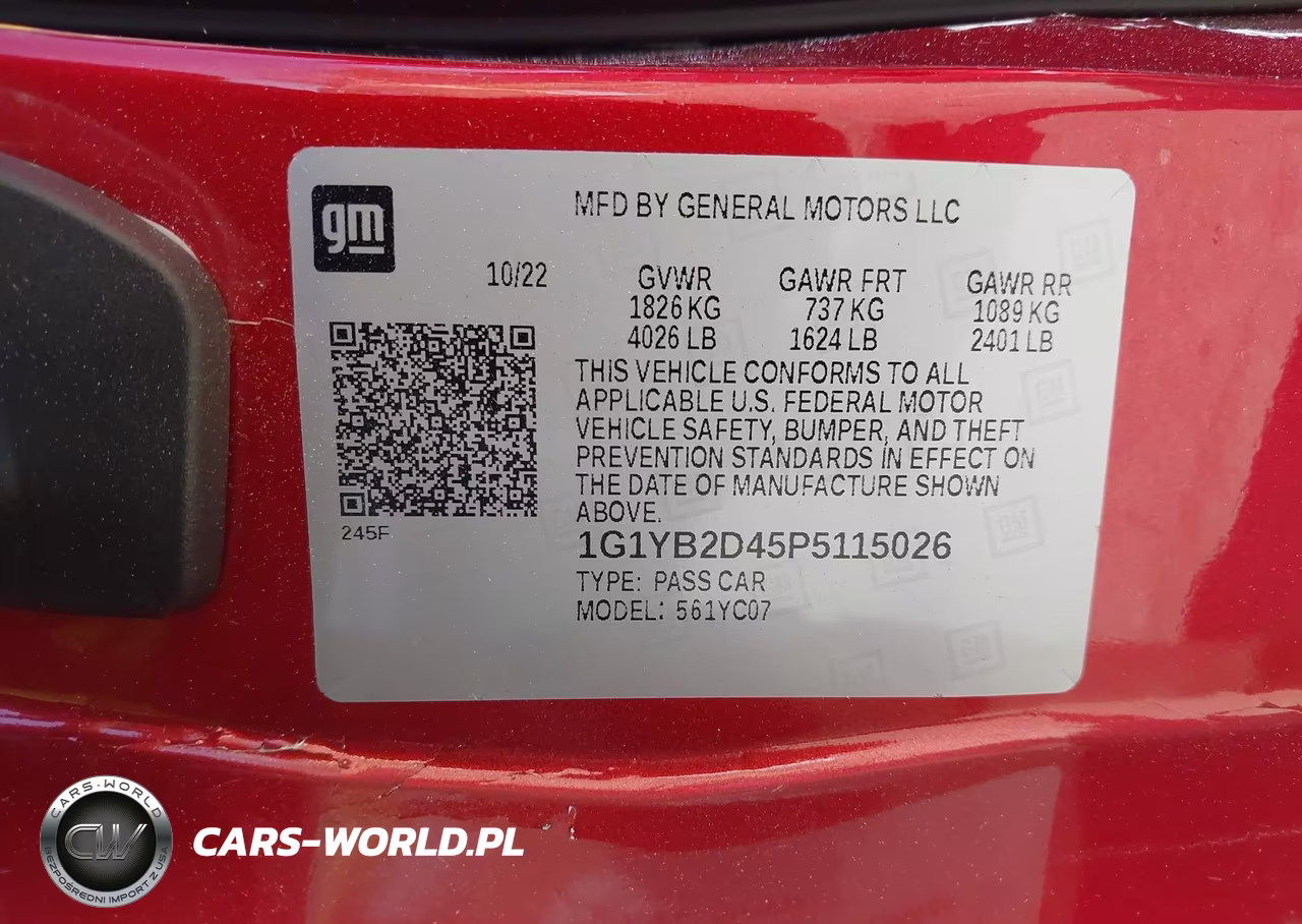 2023 Chevrolet Corvette Stingray Rwd 2Lt VIN:1G1YB2D45P5115026 - 9