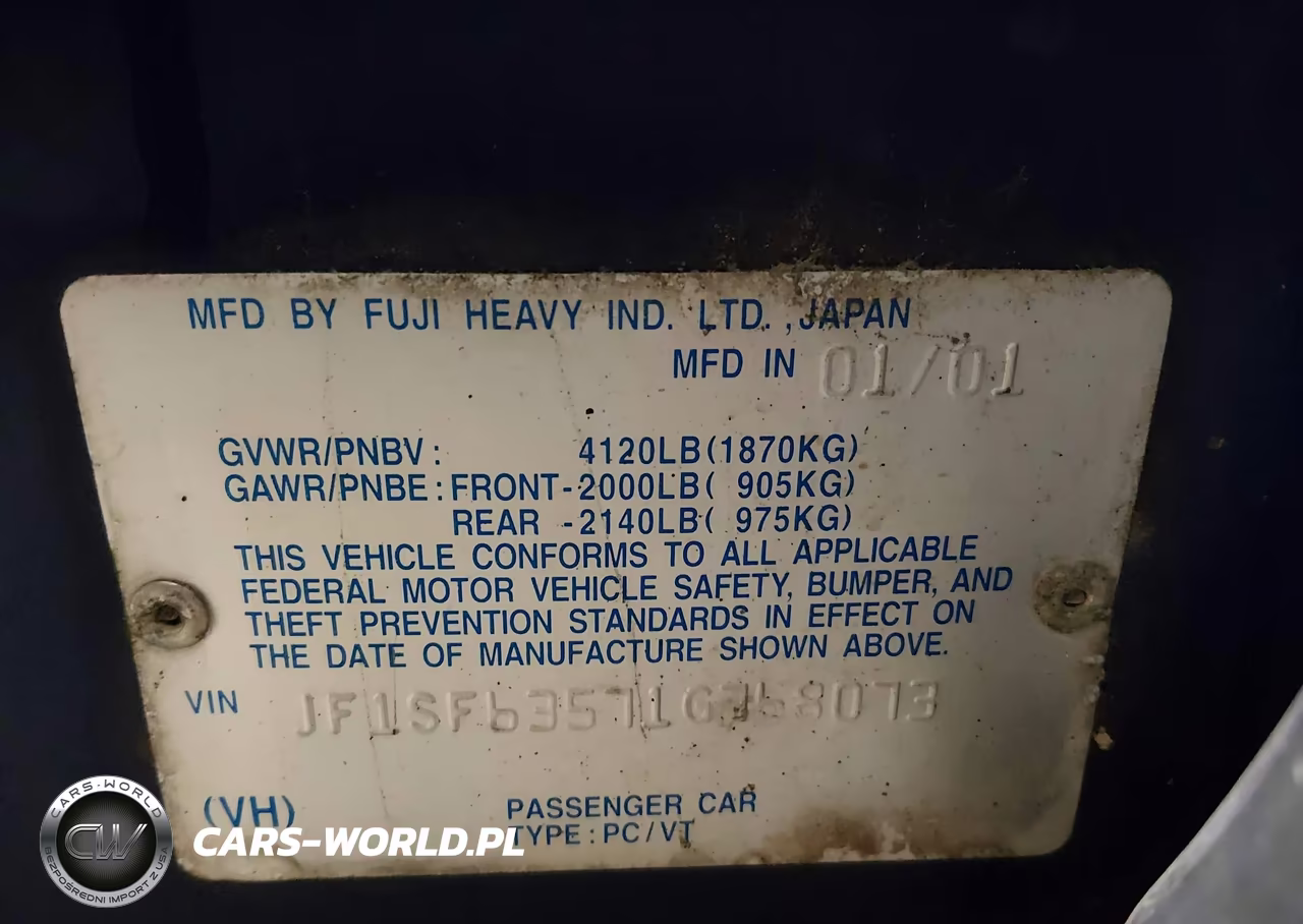 2001 Subaru Forester L VIN:JF1SF63571G768073 - 9