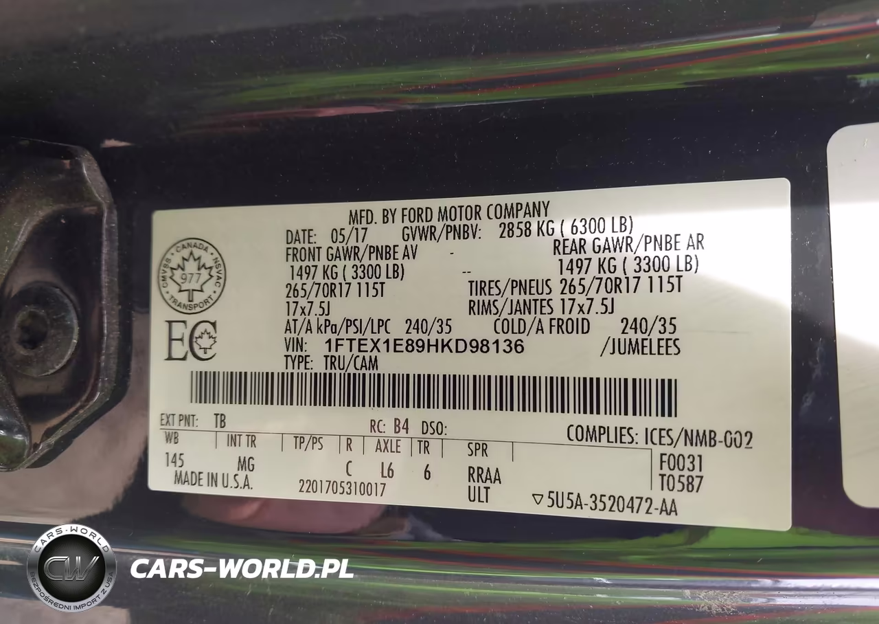 2017 Ford F-150 Xlt VIN:1FTEX1E89HKD98136 - 9