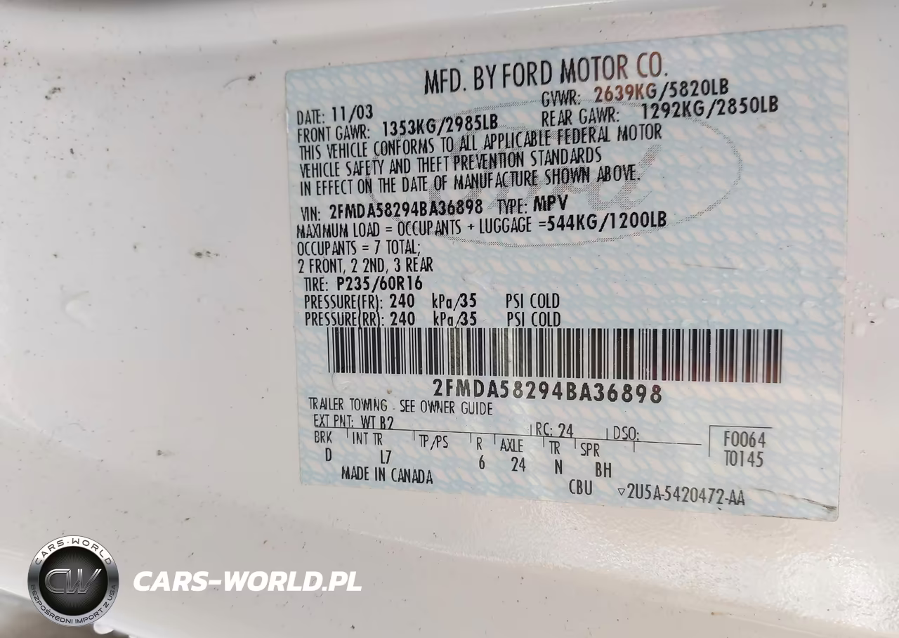 2004 Ford Freestar Limited VIN:2FMDA58294BA36898 - 9