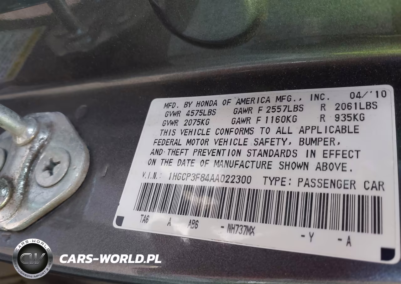 2010 Honda Accord 3.5 Ex-L VIN:1HGCP3F84AA022300 - 9
