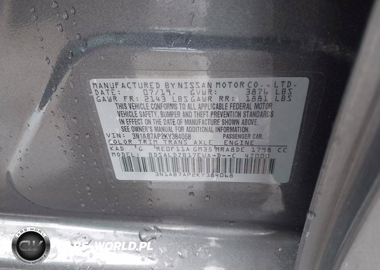 2019 Nissan Sentra Sv VIN:3N1AB7AP2KY384068 - 9