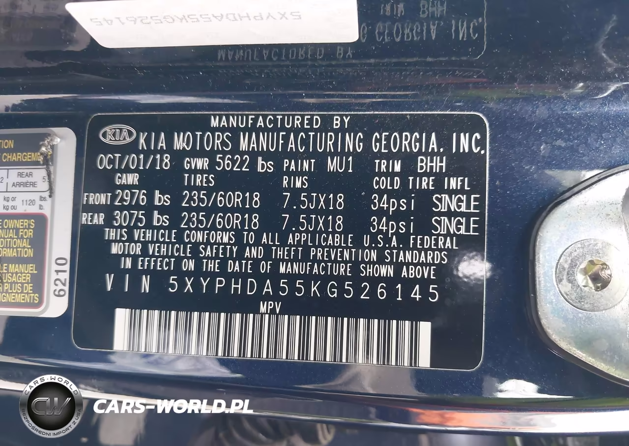 2019 Kia Sorento 3.3L Ex VIN:5XYPHDA55KG526145 - 9