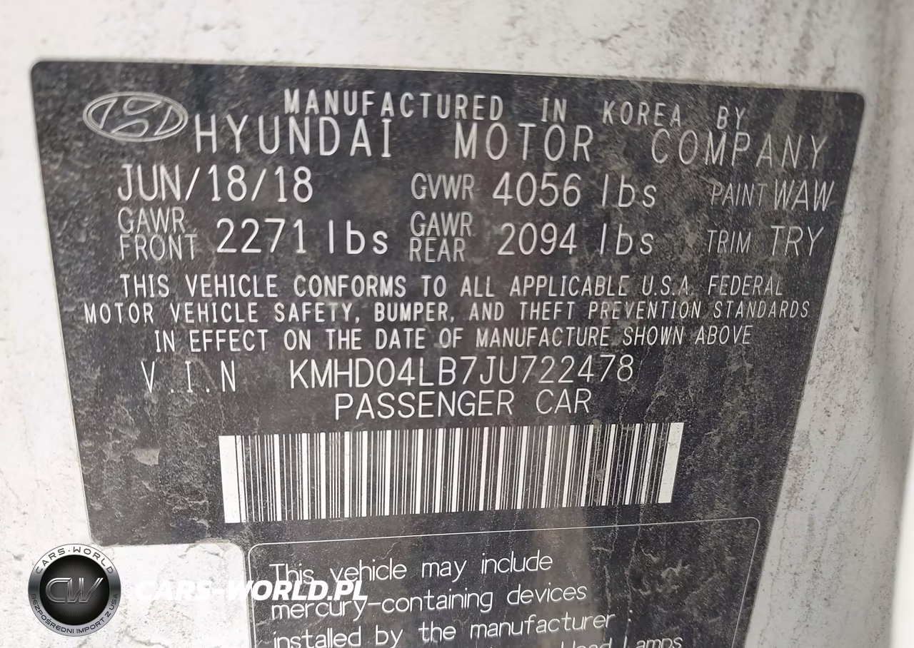 2018 Hyundai Elantra Sport VIN:KMHD04LB7JU722478 - 9