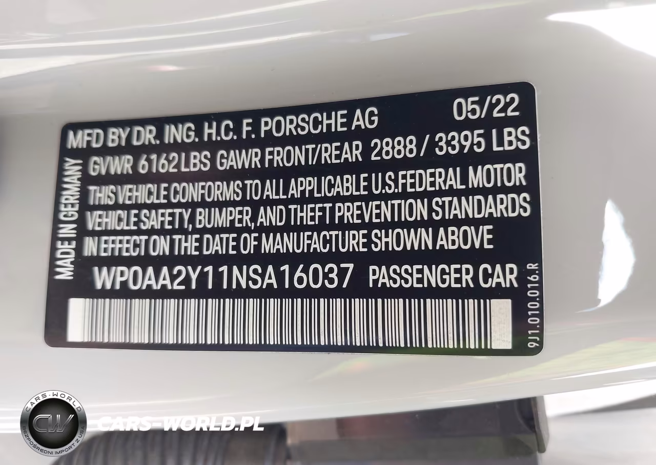 2022 Porsche Taycan VIN:WP0AA2Y11NSA16037 - 9