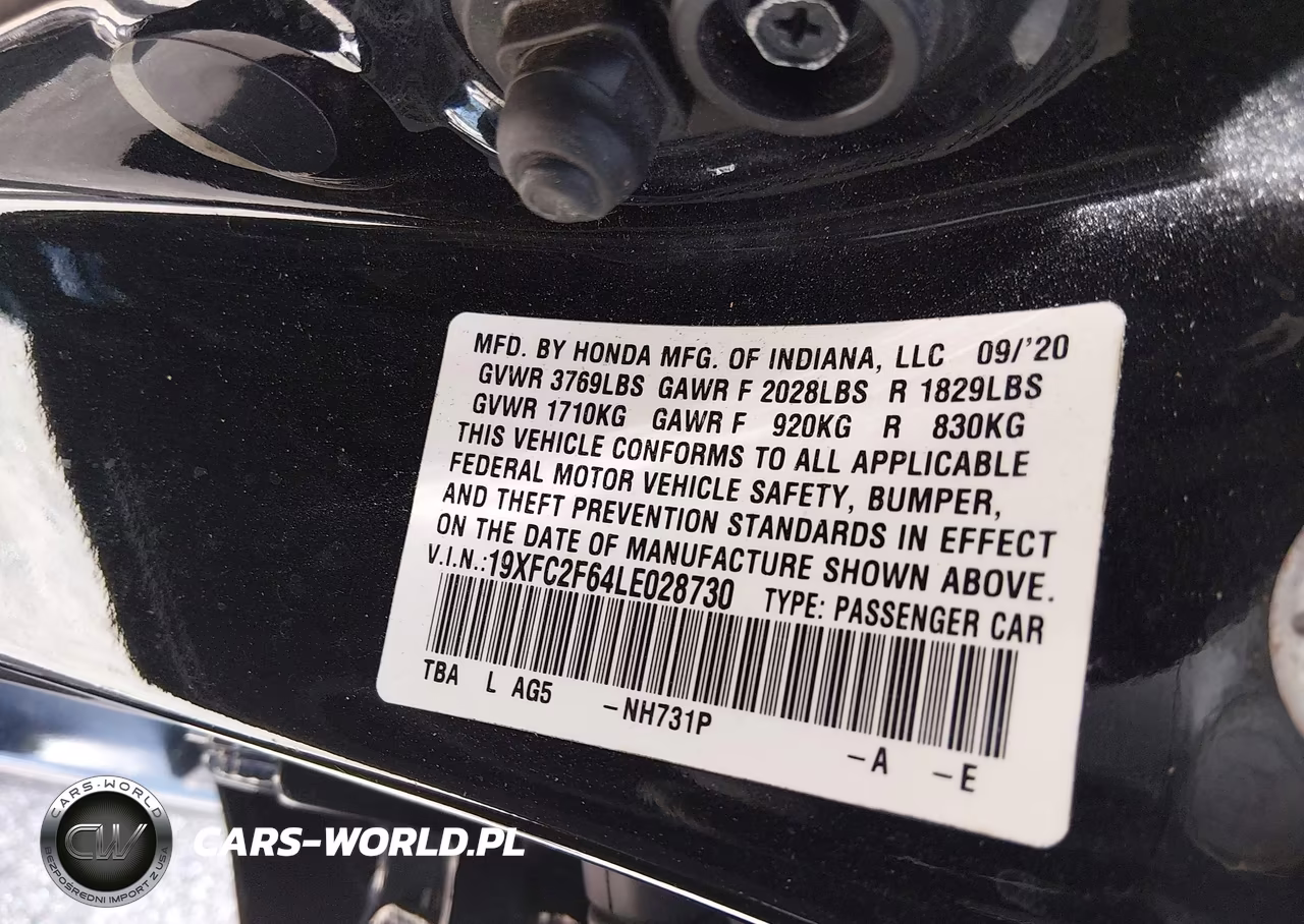 2020 Honda Civic Lx VIN:19XFC2F64LE028730 - 9