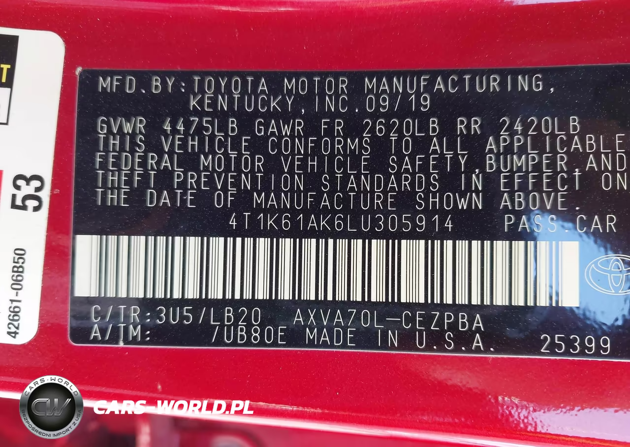 2020 Toyota Camry Xse VIN:4T1K61AK6LU305914 - 9