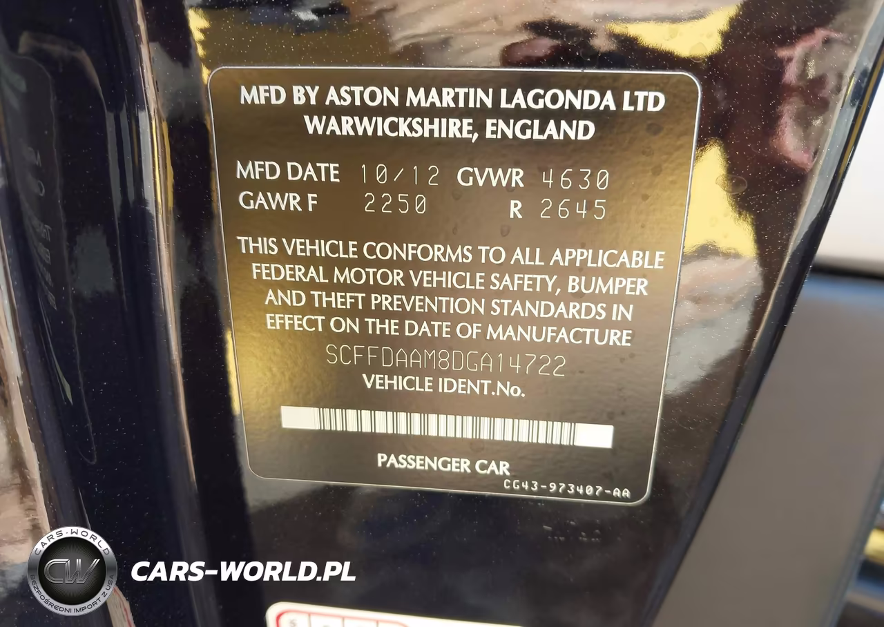 2013 Aston Martin Db9 VIN:SCFFDAAM8DGA14722 - 9