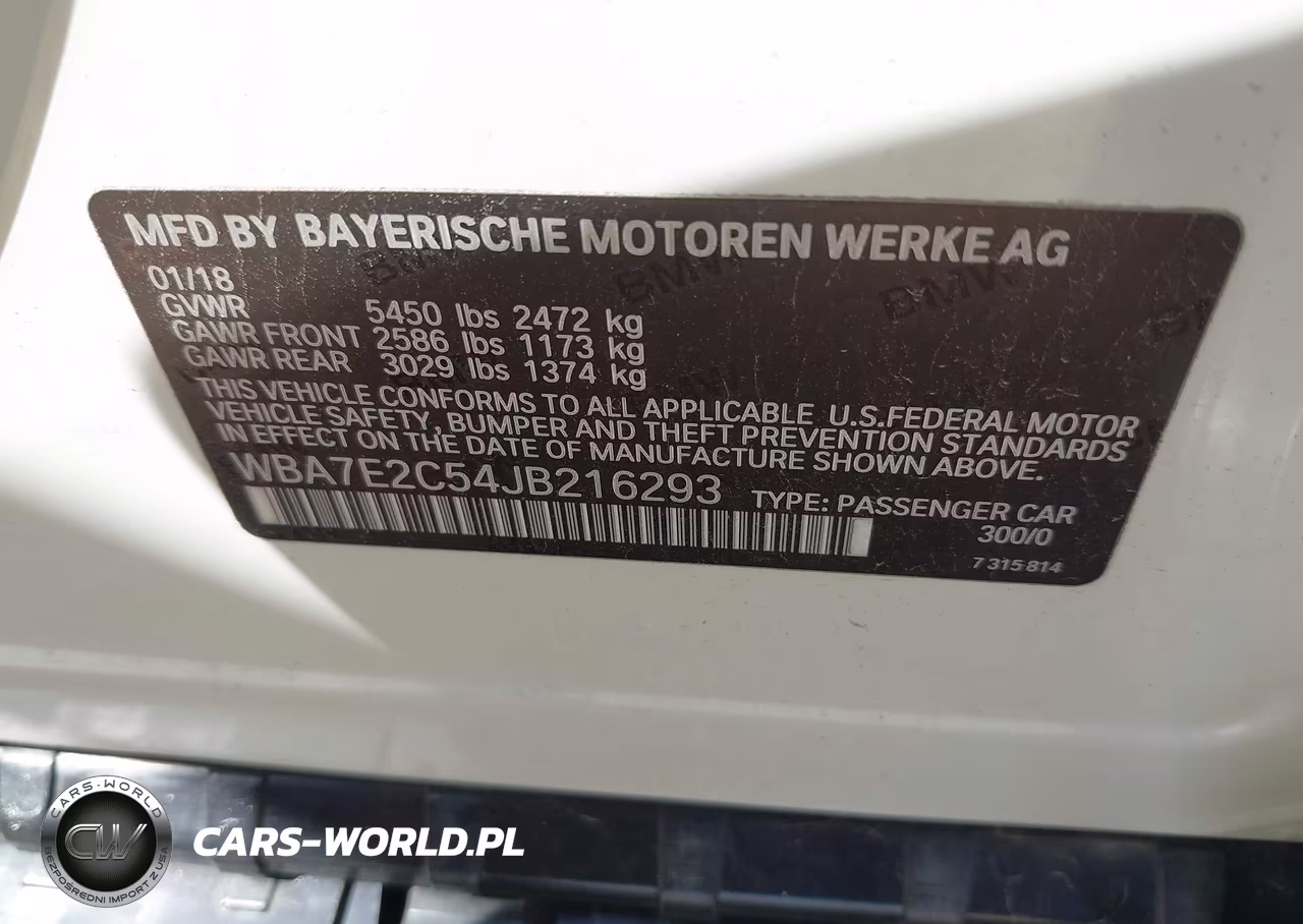 2018 BMW 740I VIN:WBA7E2C54JB216293 - 9