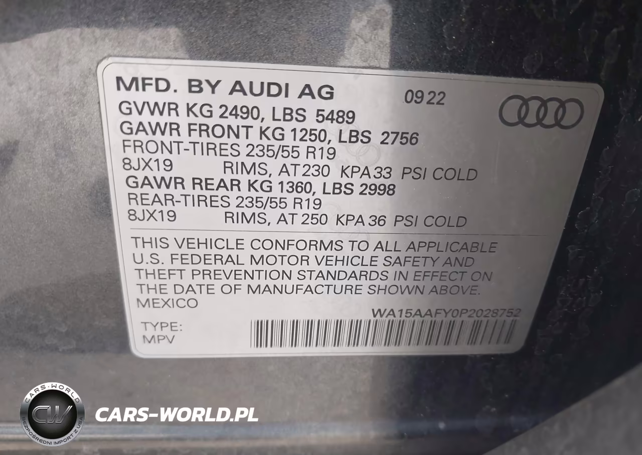 2023 Audi Q5 Sportback Premium Plus 45 Tfsi S Line Quattro S Tronic VIN:WA15AAFY0P2028752 - 9