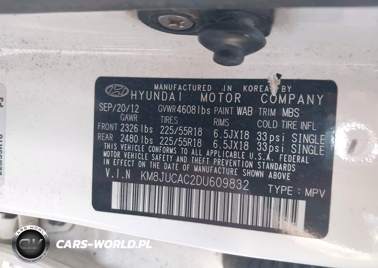 2013 Hyundai Tucson Limited VIN:KM8JUCAC2DU609832 - 9