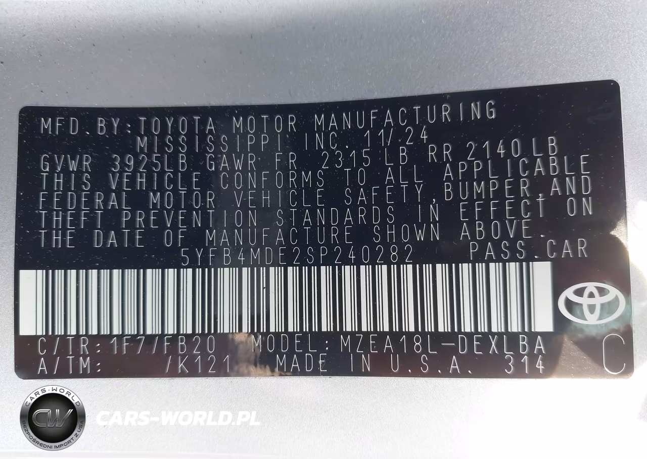 2025 Toyota Corolla Le VIN:5YFB4MDE2SP240282 - 9