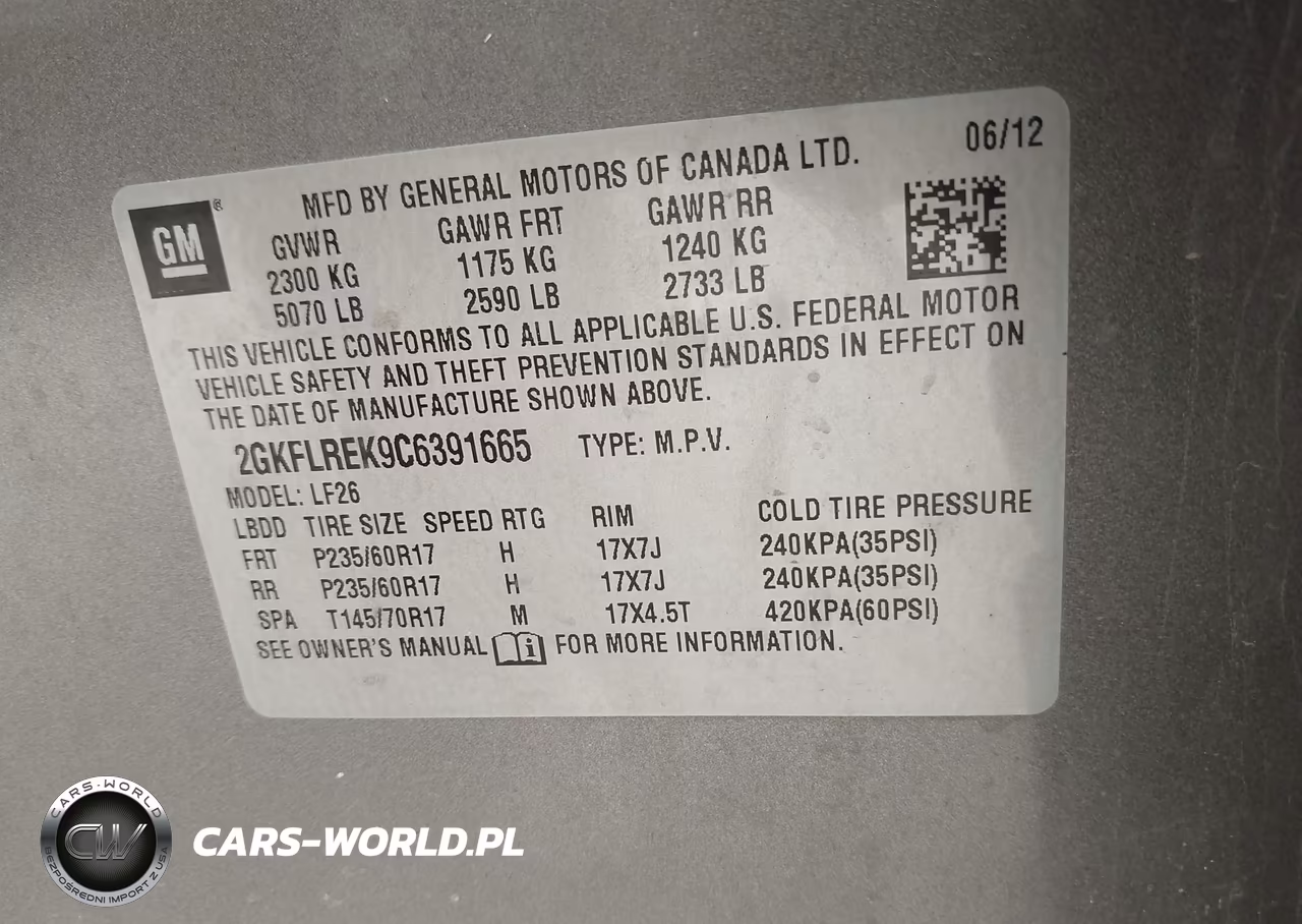 2012 GMC Terrain Sle-1 VIN:2GKFLREK9C6391665 - 9