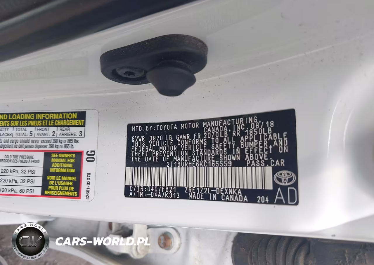 2019 Toyota Corolla Le VIN:2T1BURHE6KC165559 - 9