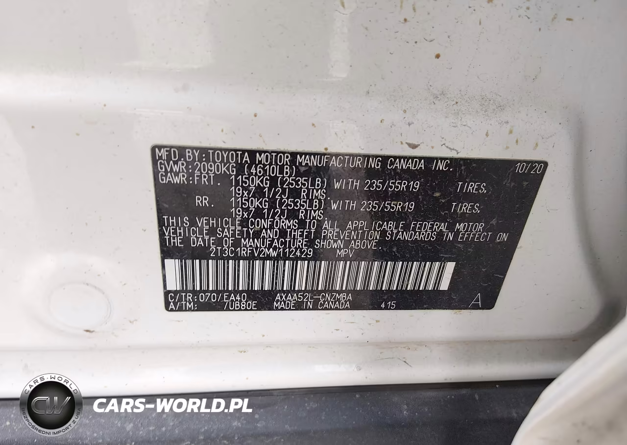 2021 Toyota Rav4 Xle Premium VIN:2T3C1RFV2MW112429 - 9