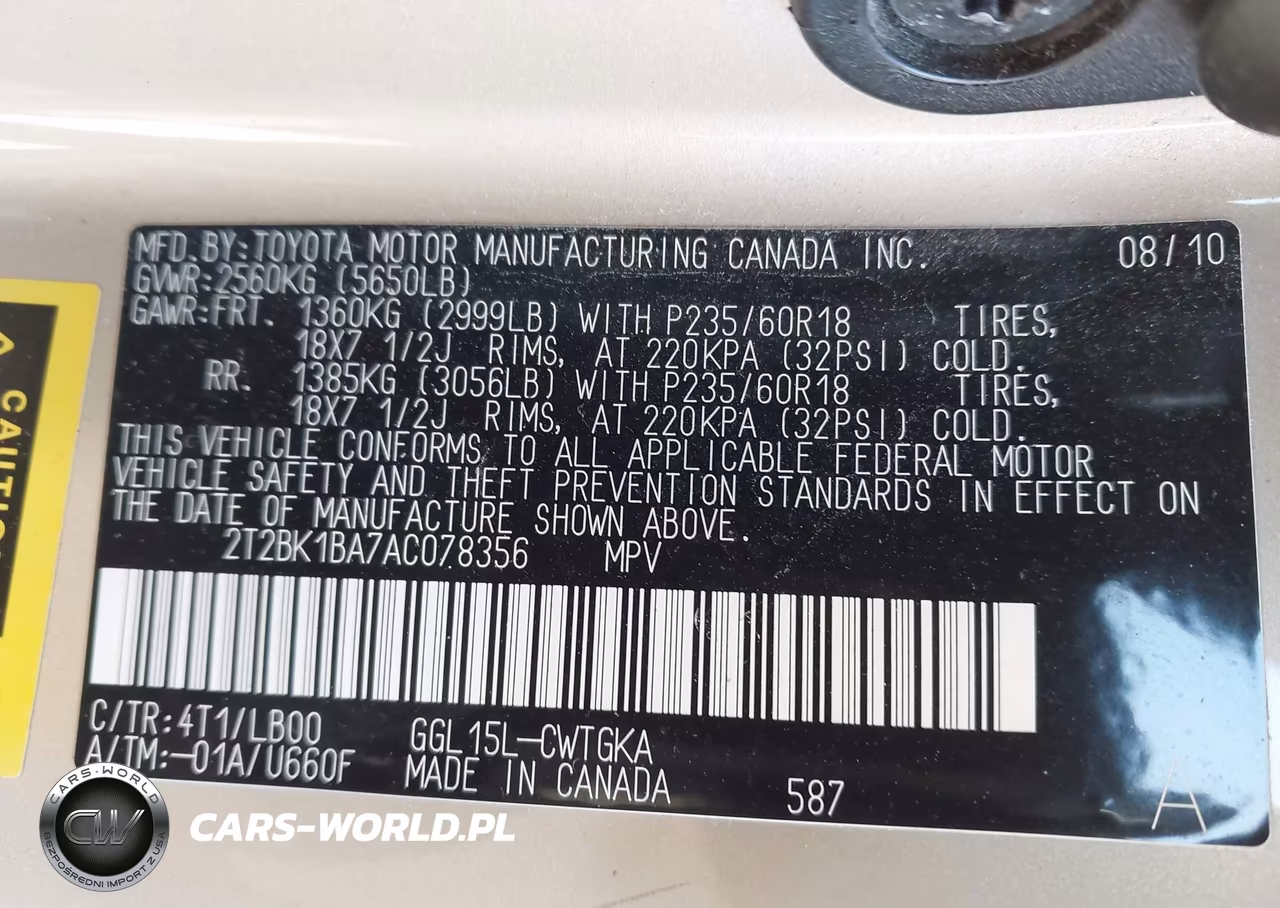 2010 Lexus Rx 350 VIN:2T2BK1BA7AC078356 - 9