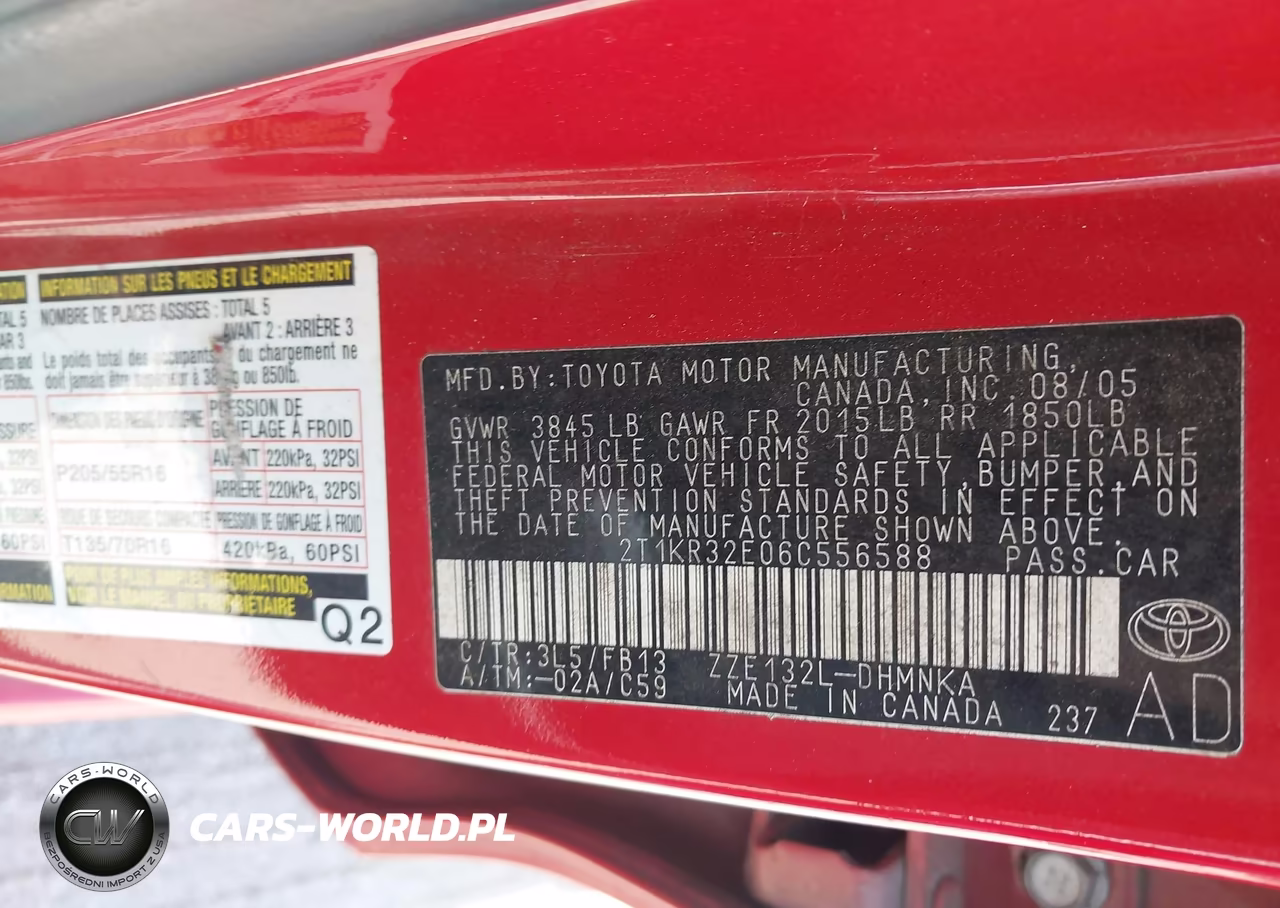2006 Toyota Corolla Matrix Xr VIN:2T1KR32E06C556588 - 9