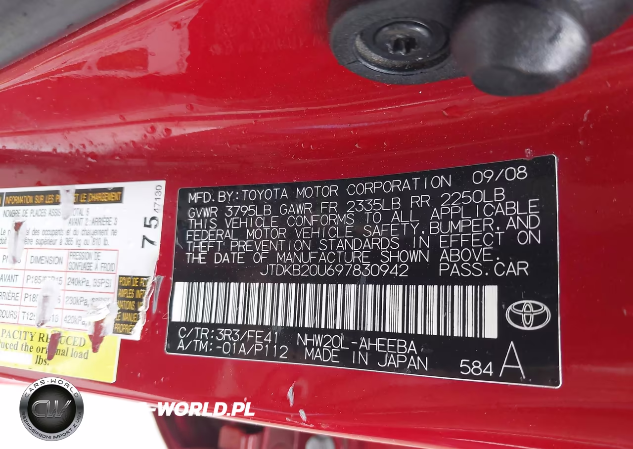 2009 Toyota Prius VIN:JTDKB20U697830942 - 9