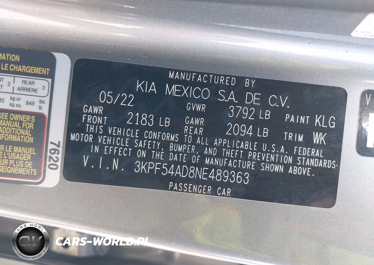 2022 Kia Forte Gt-Line VIN:3KPF54AD8NE489363 - 9