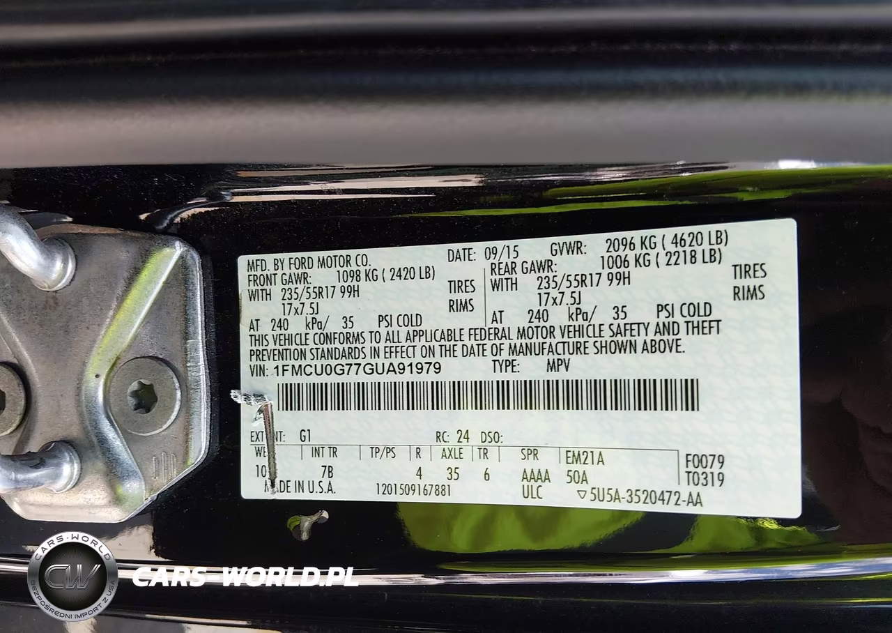 2016 Ford Escape Se VIN:1FMCU0G77GUA91979 - 9