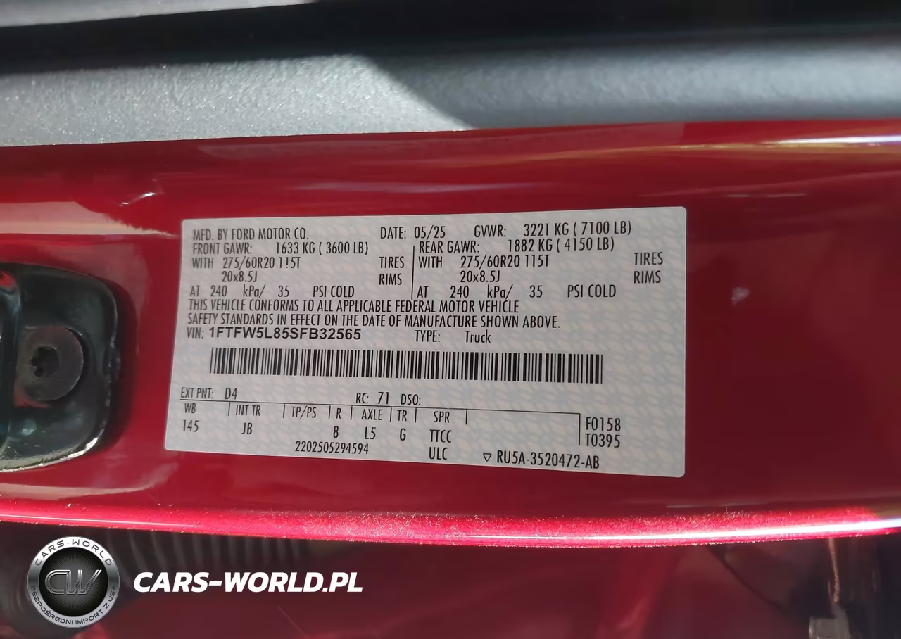 2025 Ford F-150 Lariat VIN:1FTFW5L85SFB32565 - 9