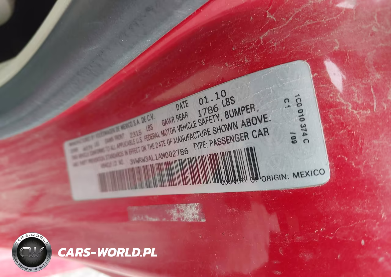 2010 Volkswagen New Beetle 2.5L VIN:3VWRW3AL1AM002786 - 9