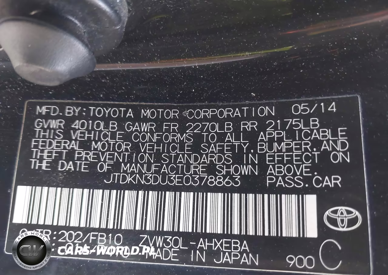 TOYOTA PRIUS VIN:JTDKN3DU3E0378863 - 9