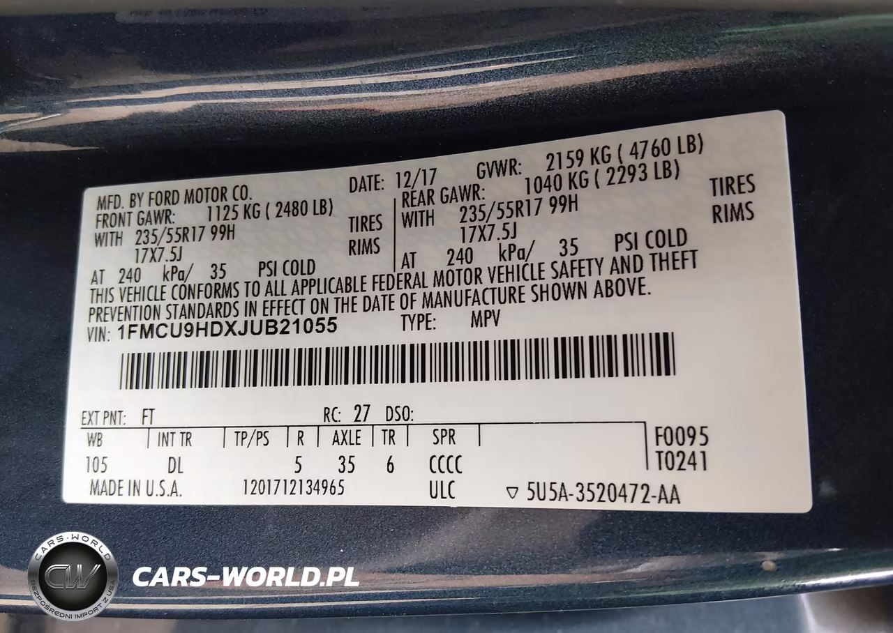 2018 Ford Escape Sel VIN:1FMCU9HDXJUB21055 - 9