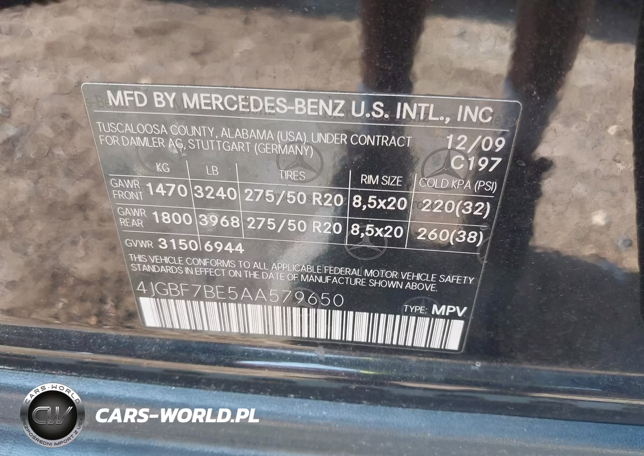2010 Mercedes-Benz Gl 450 4Matic VIN:4JGBF7BE5AA579650 - 9