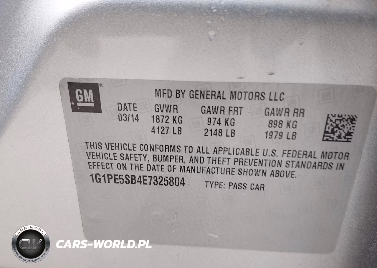 2014 Chevrolet Cruze 2Lt Auto VIN:1G1PE5SB4E7325804 - 9
