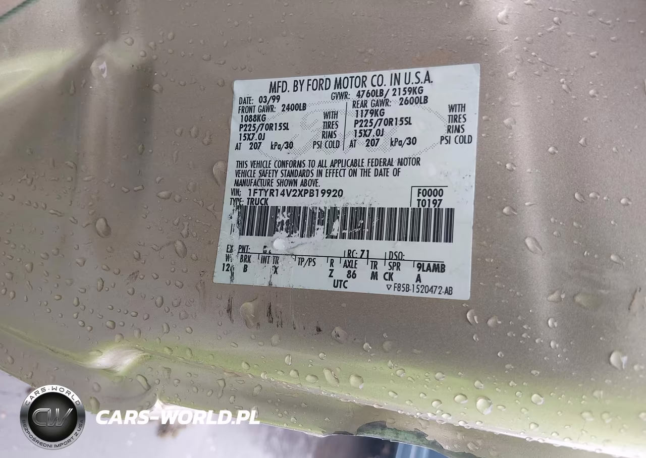 1999 Ford Ranger Xl-Xlt VIN:1FTYR14V2XPB19920 - 9