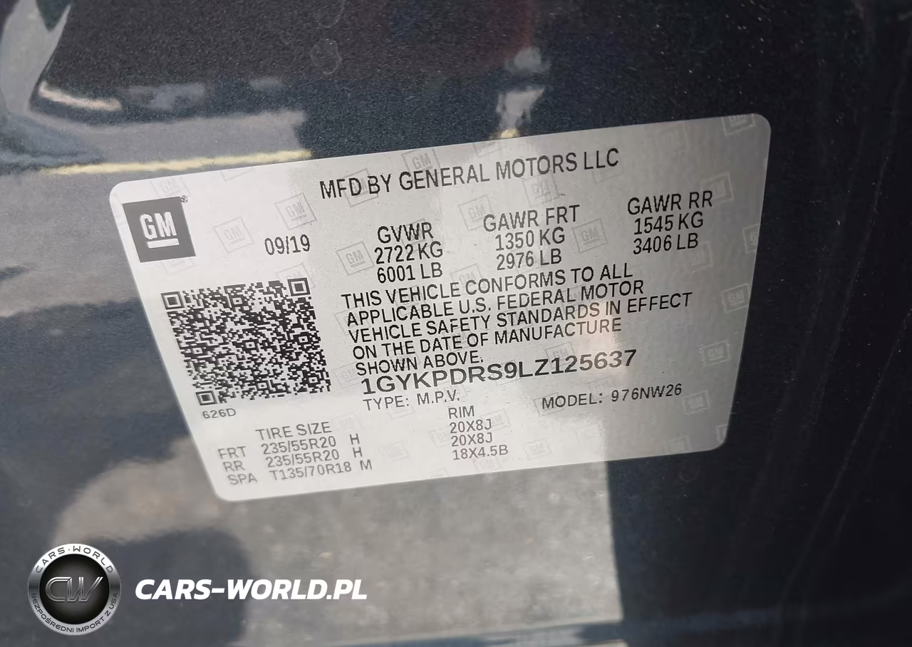 2020 Cadillac Xt6 Awd Premium Luxury VIN:1GYKPDRS9LZ125637 - 9