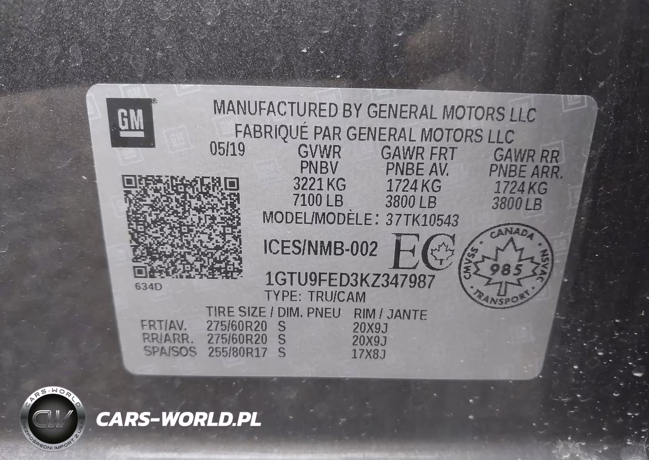 2019 GMC Sierra 1500 Denali VIN:1GTU9FED3KZ347987 - 9