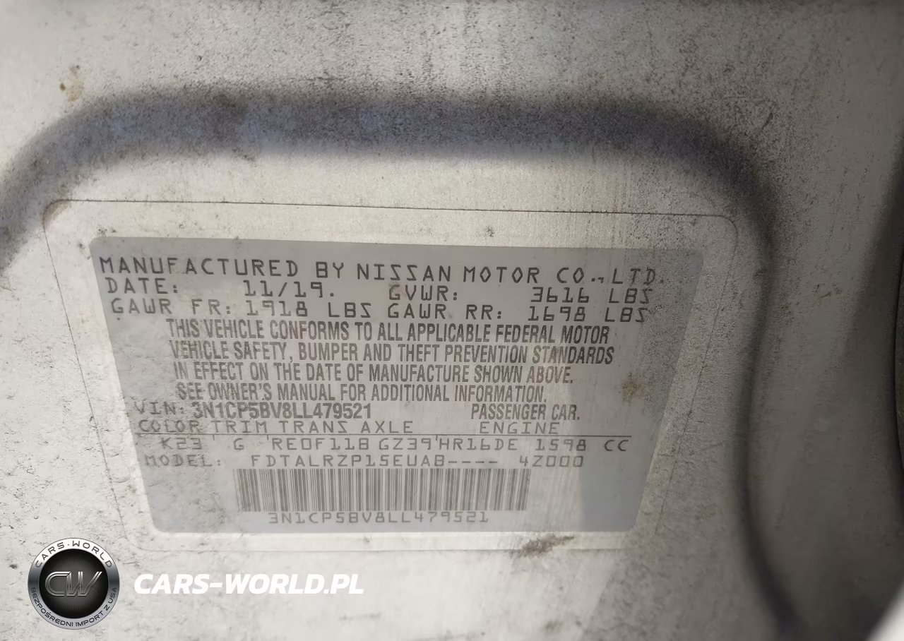 2020 Nissan Kicks S Xtronic Cvt VIN:3N1CP5BV8LL479521 - 9