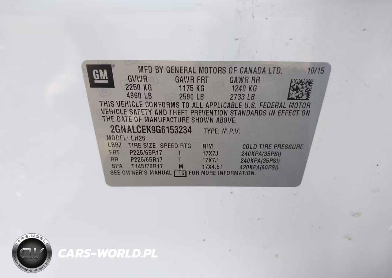 2016 Chevrolet Equinox Lt VIN:2GNALCEK9G6153234 - 9