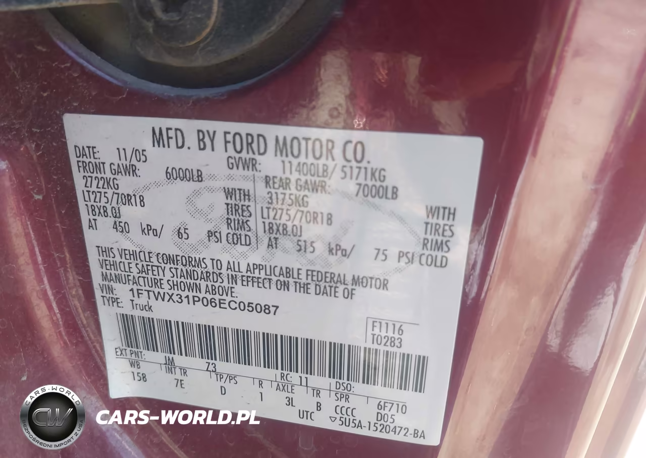 2006 Ford F-350 Lariat-Xl-Xlt VIN:1FTWX31P06EC05087 - 9