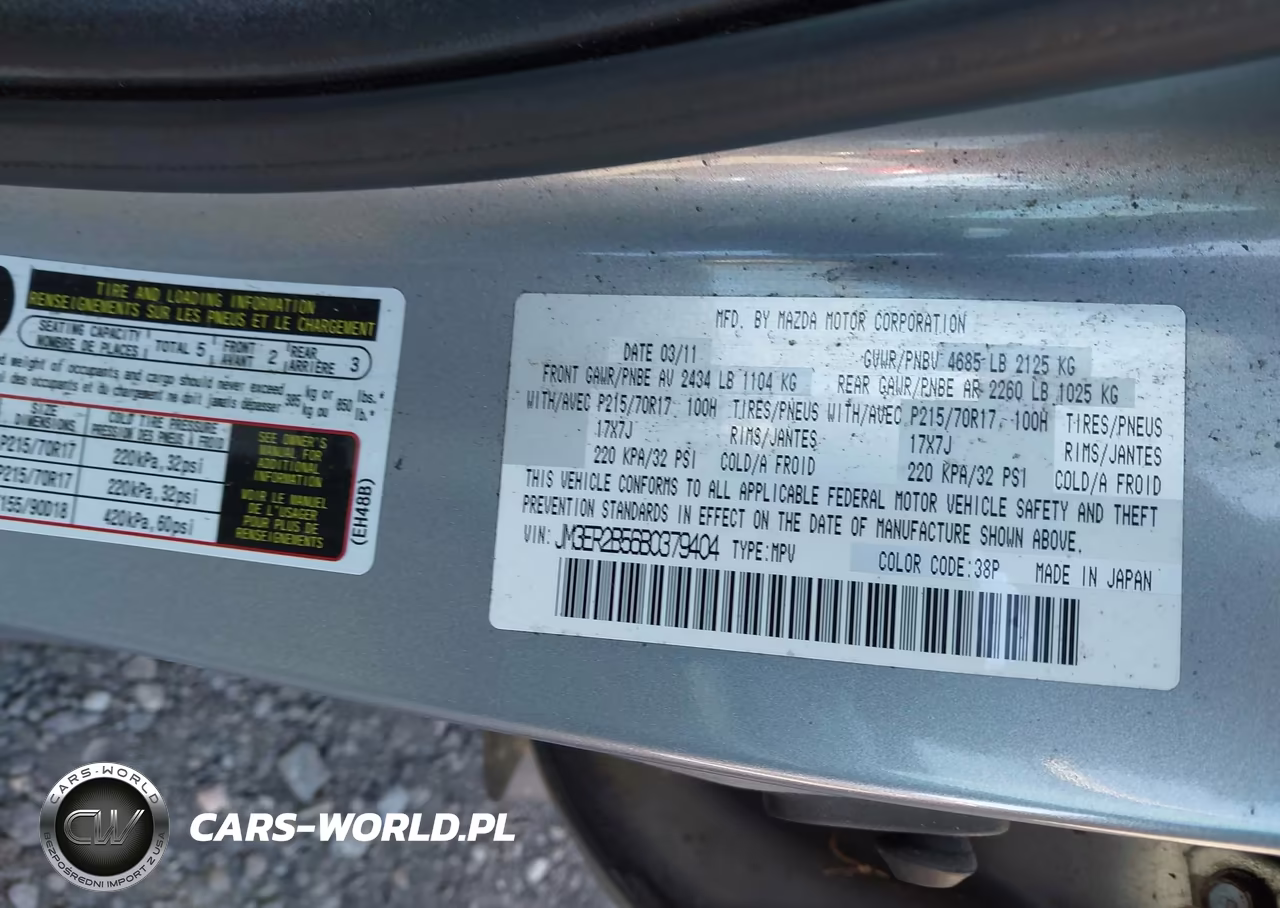 2011 Mazda Cx-7 I Sport VIN:JM3ER2B56B0379404 - 9