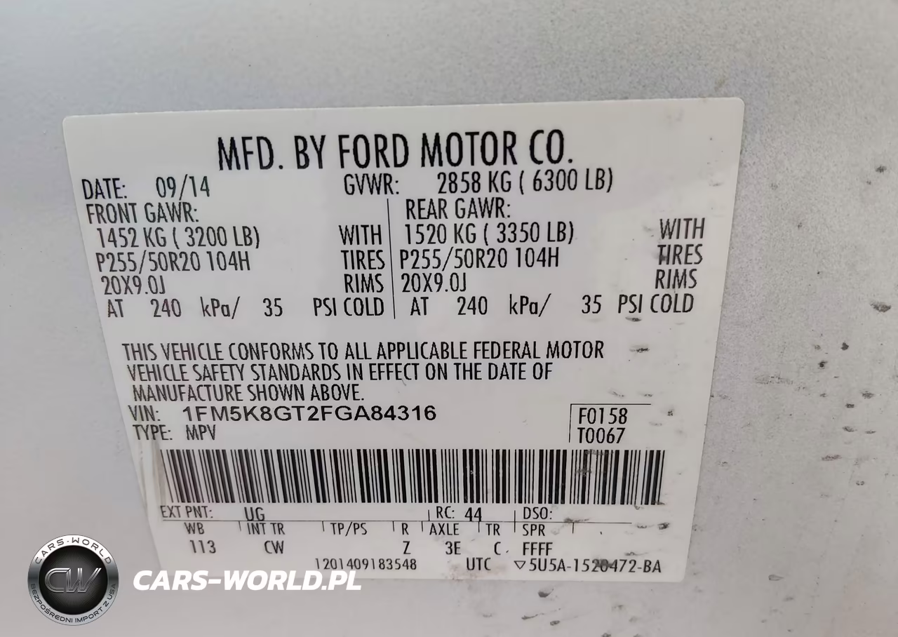 2015 Ford Explorer Sport VIN:1FM5K8GT2FGA84316 - 9