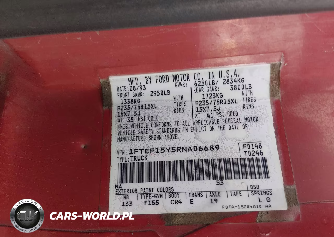 1994 Ford F150 VIN:1FTEF15Y5RNA06689 - 9