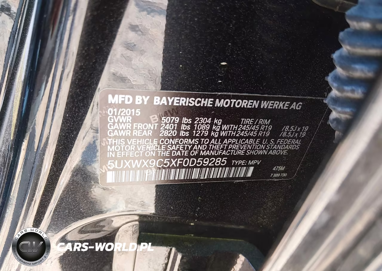 2015 BMW X3 xDrive28I VIN:5UXWX9C5XF0D59285 - 9