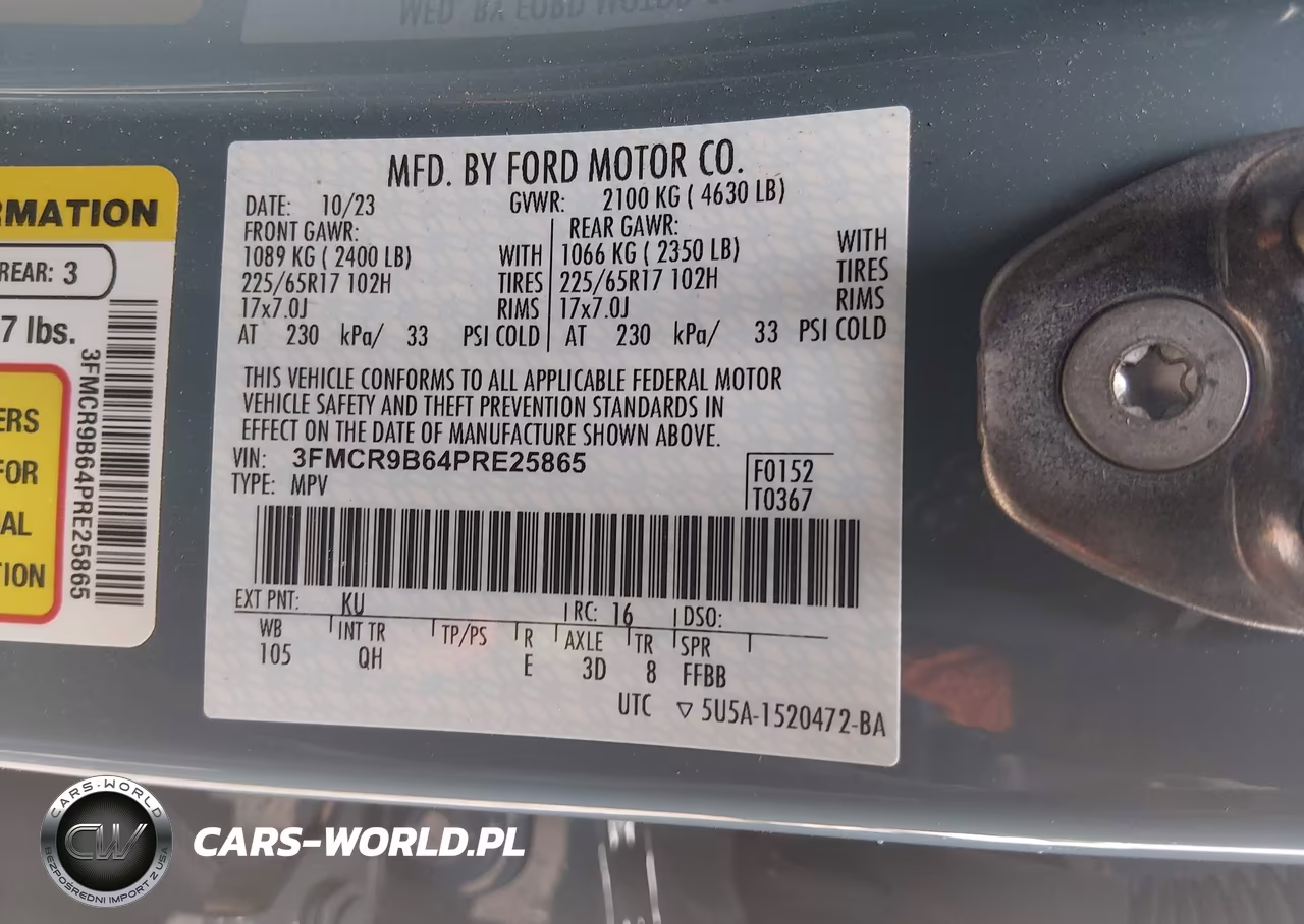 2023 Ford Bronco Sport Big Bend VIN:3FMCR9B64PRE25865 - 9