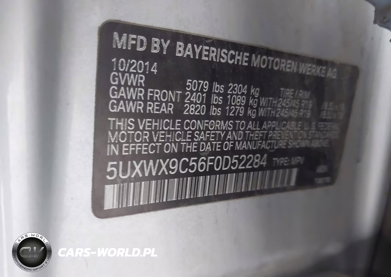 2015 BMW X3 xDrive28I VIN:5UXWX9C56F0D52284 - 9