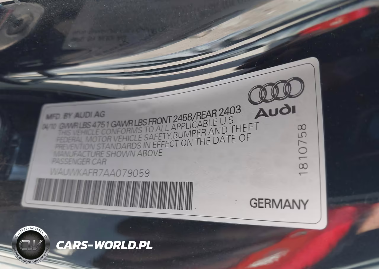 2010 Audi A5 3.2 Premium Plus VIN:WAUWKAFR7AA079059 - 9