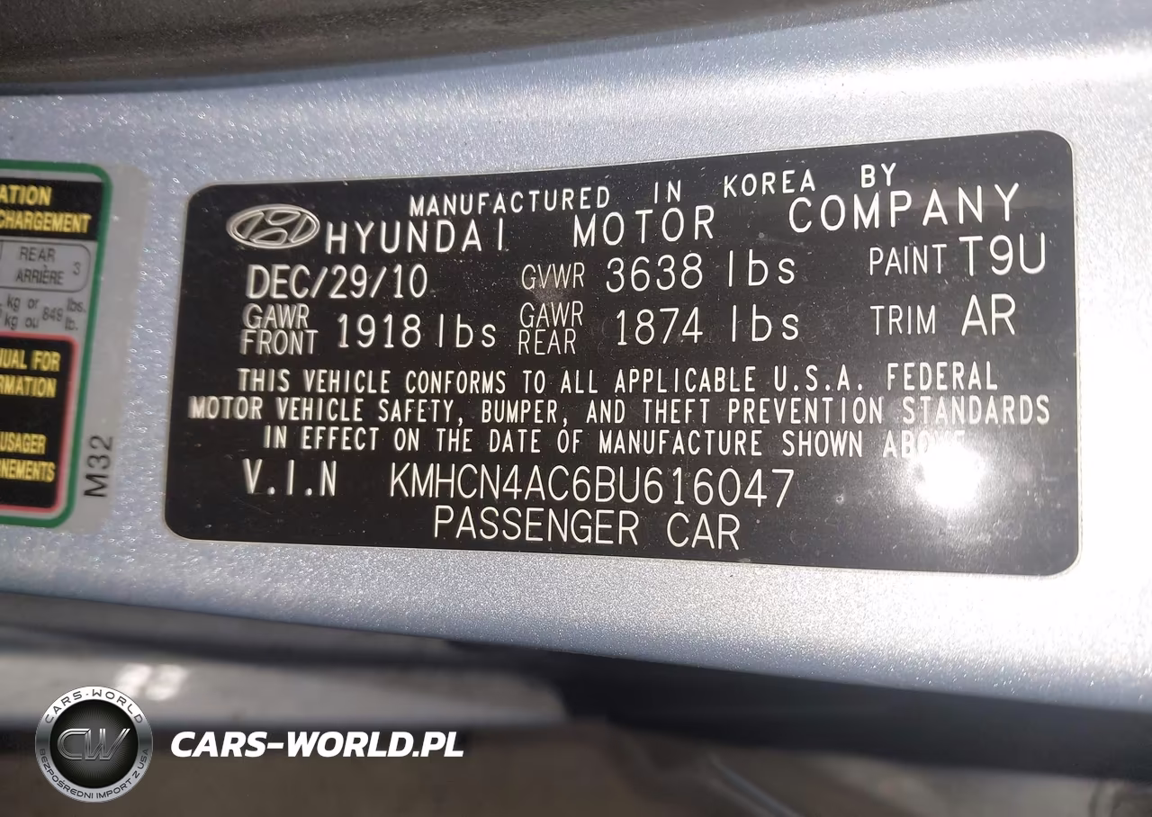 2011 Hyundai Accent Gls VIN:KMHCN4AC6BU616047 - 9