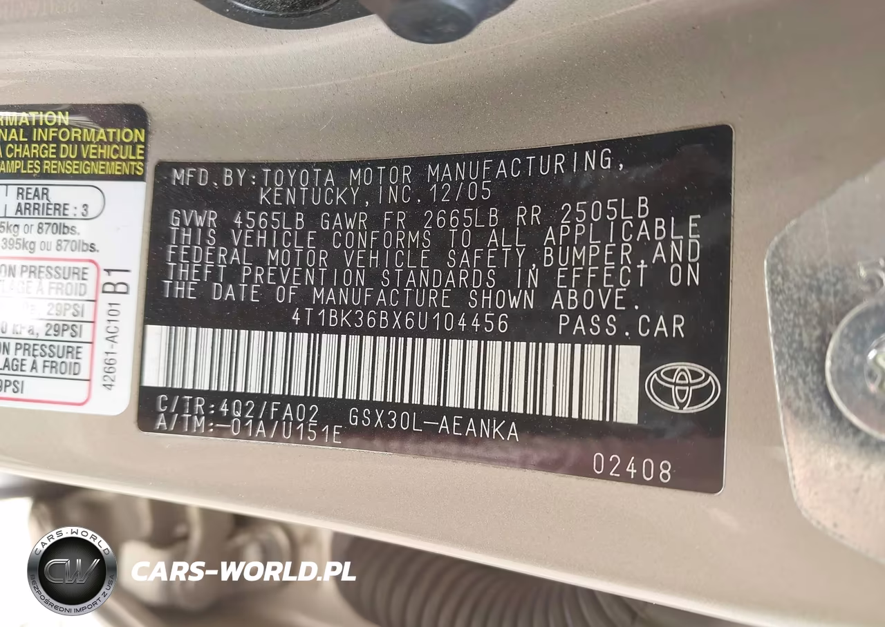2006 Toyota Avalon Xl VIN:4T1BK36BX6U104456 - 9