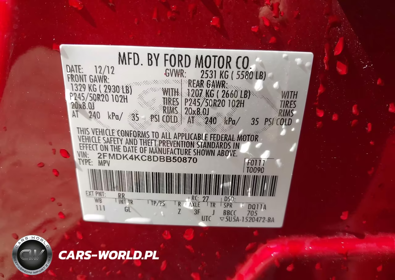2013 Ford Edge Limited VIN:2FMDK4KC8DBB50870 - 9