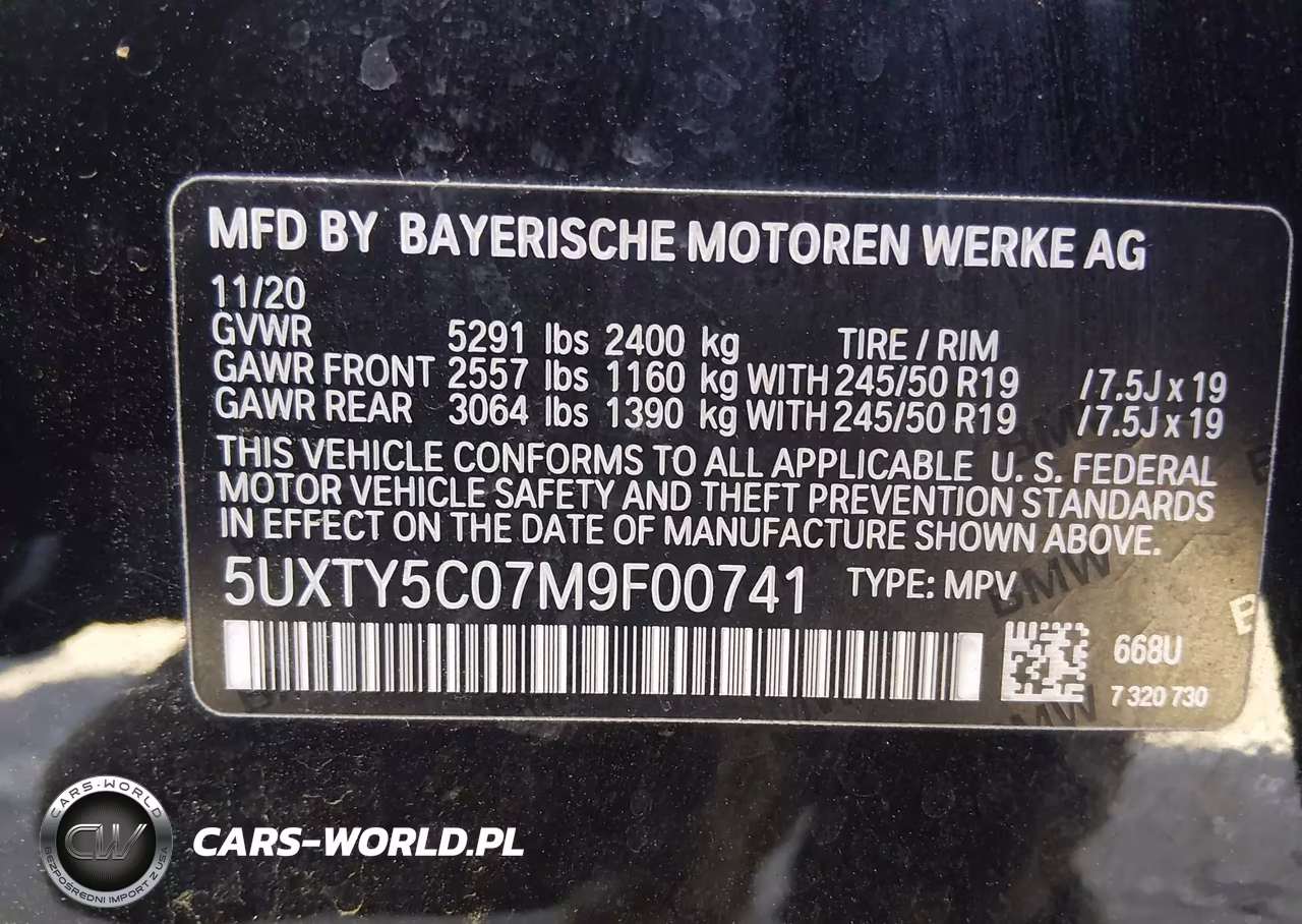 2021 BMW X3 xDrive30I VIN:5UXTY5C07M9F00741 - 9