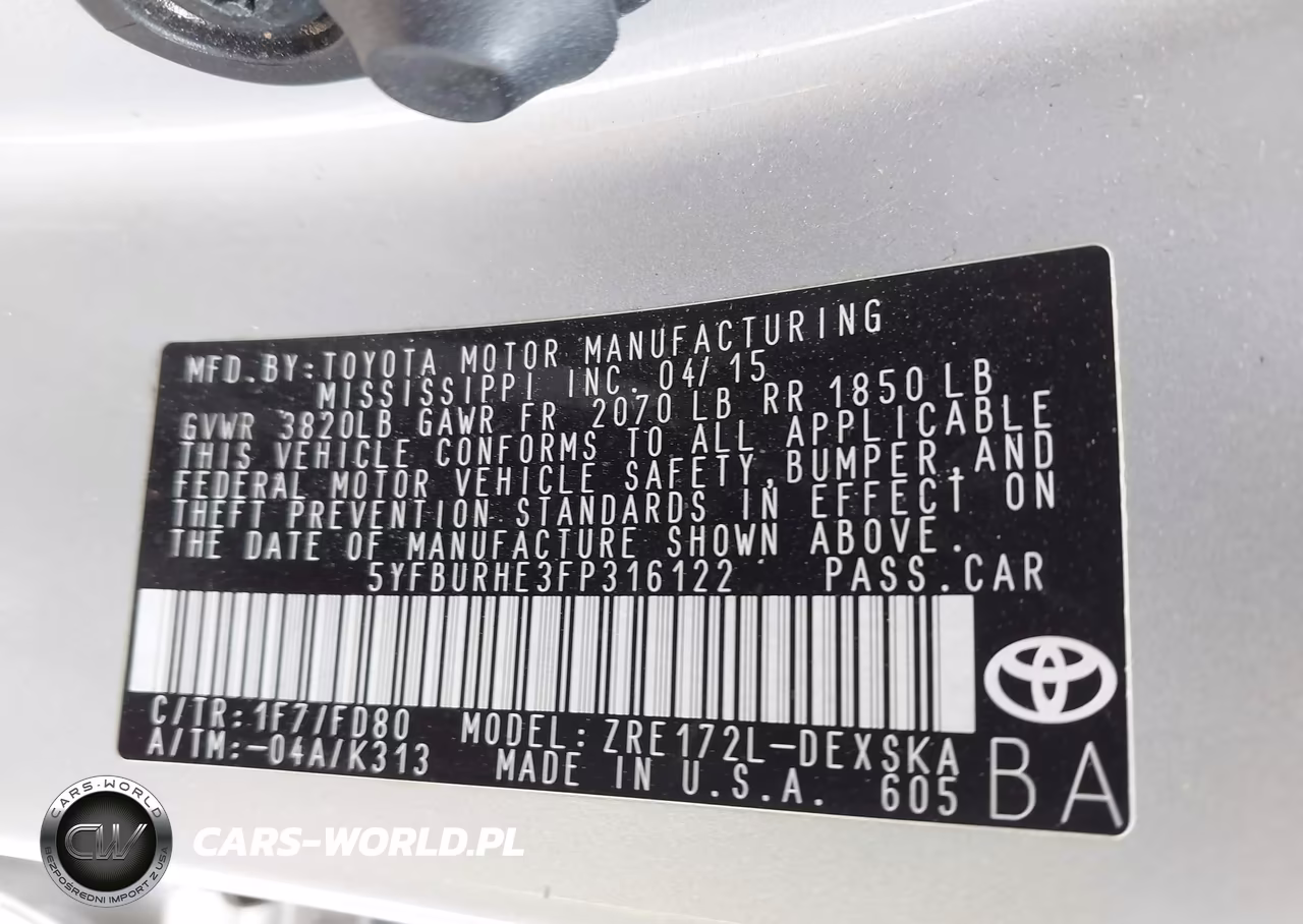 2015 Toyota Corolla S VIN:5YFBURHE3FP316122 - 9