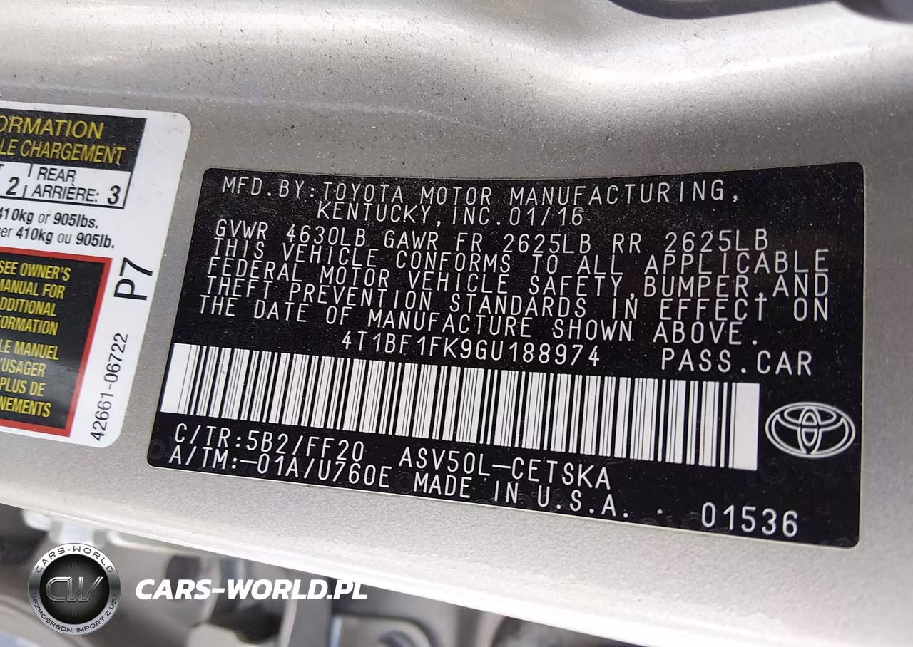 2016 Toyota Camry Se VIN:4T1BF1FK9GU188974 - 9